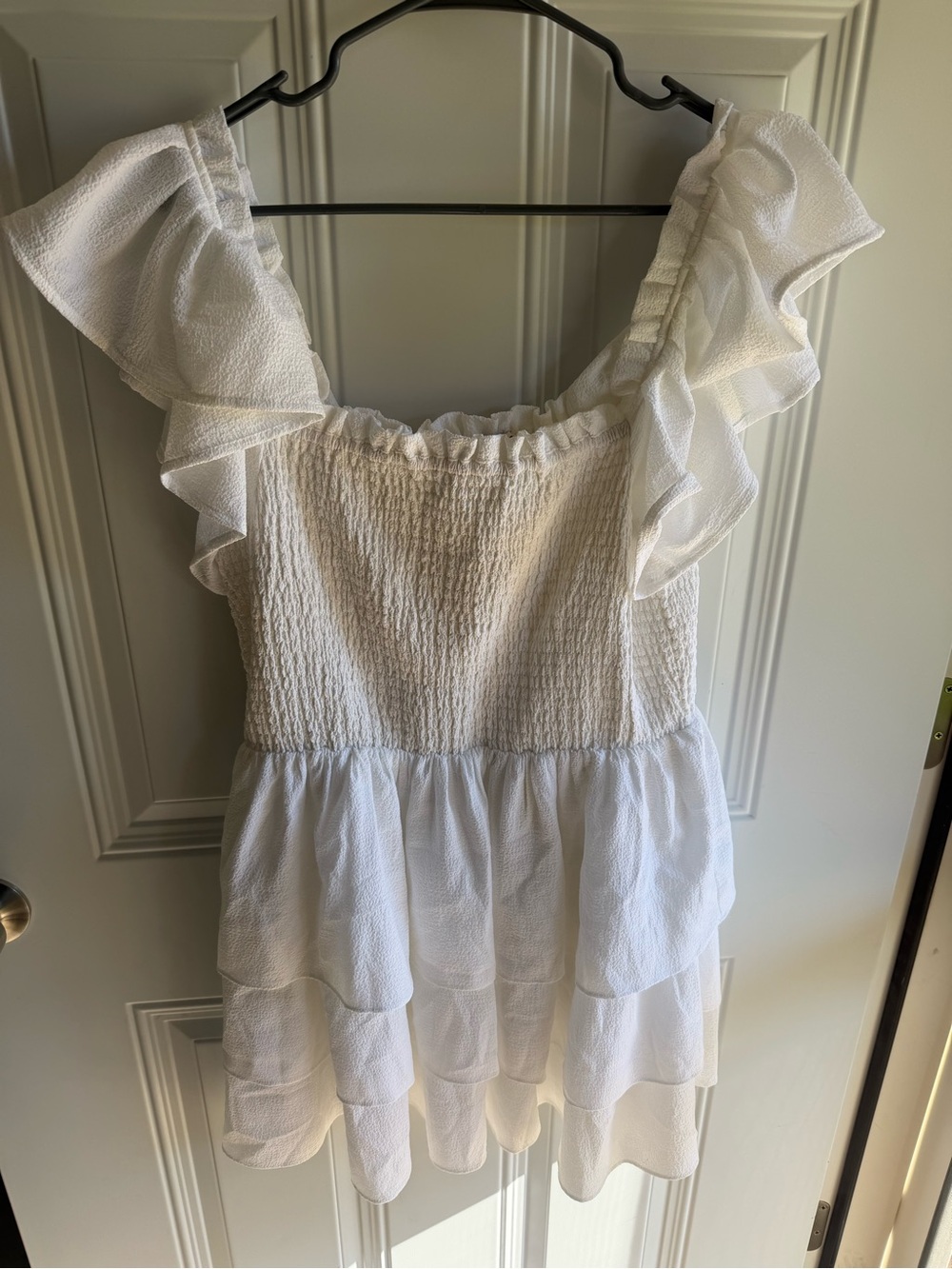 Express Women’s White Ruffle-Tiered Sundress